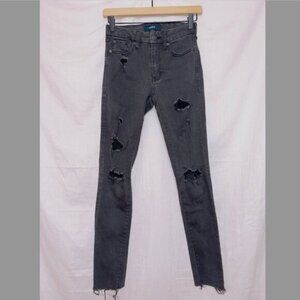 Aeropostale AERO black wash denim distressed curvy high rise jeans size 0